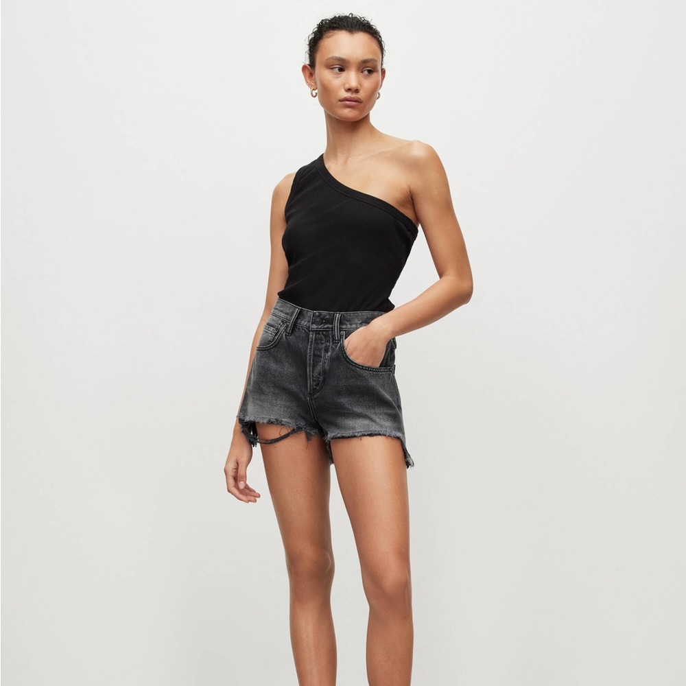 All Saints-Heidi Shorts in Black Denim